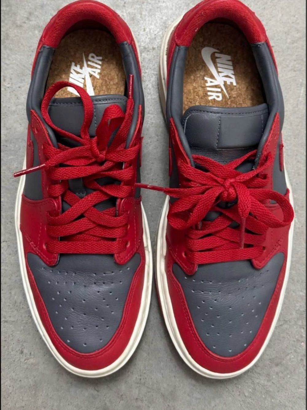 Jordan Low-Top Sneaker — Red & Gray